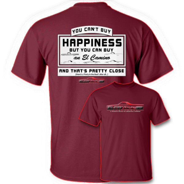 "Can't Buy Happiness..." 2-Sided Tee w/ Red Logo