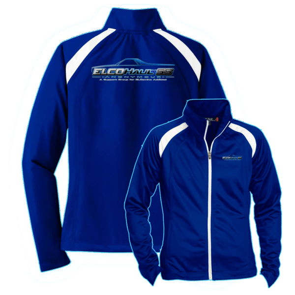 Ladies Raglan Sleeve Lightweight Warmup Jacket - Blue Logo