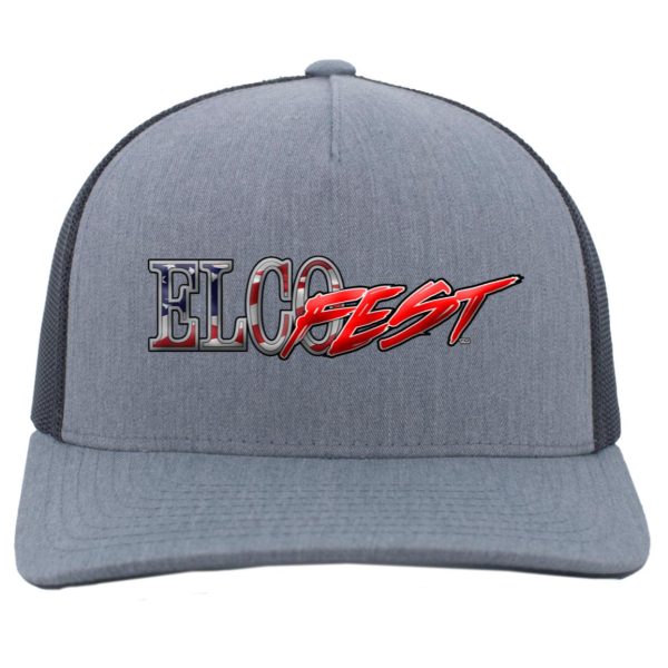 ELCOFest Pacific Headwear 5-Panel Trucker Snapback Cap - AM Flag