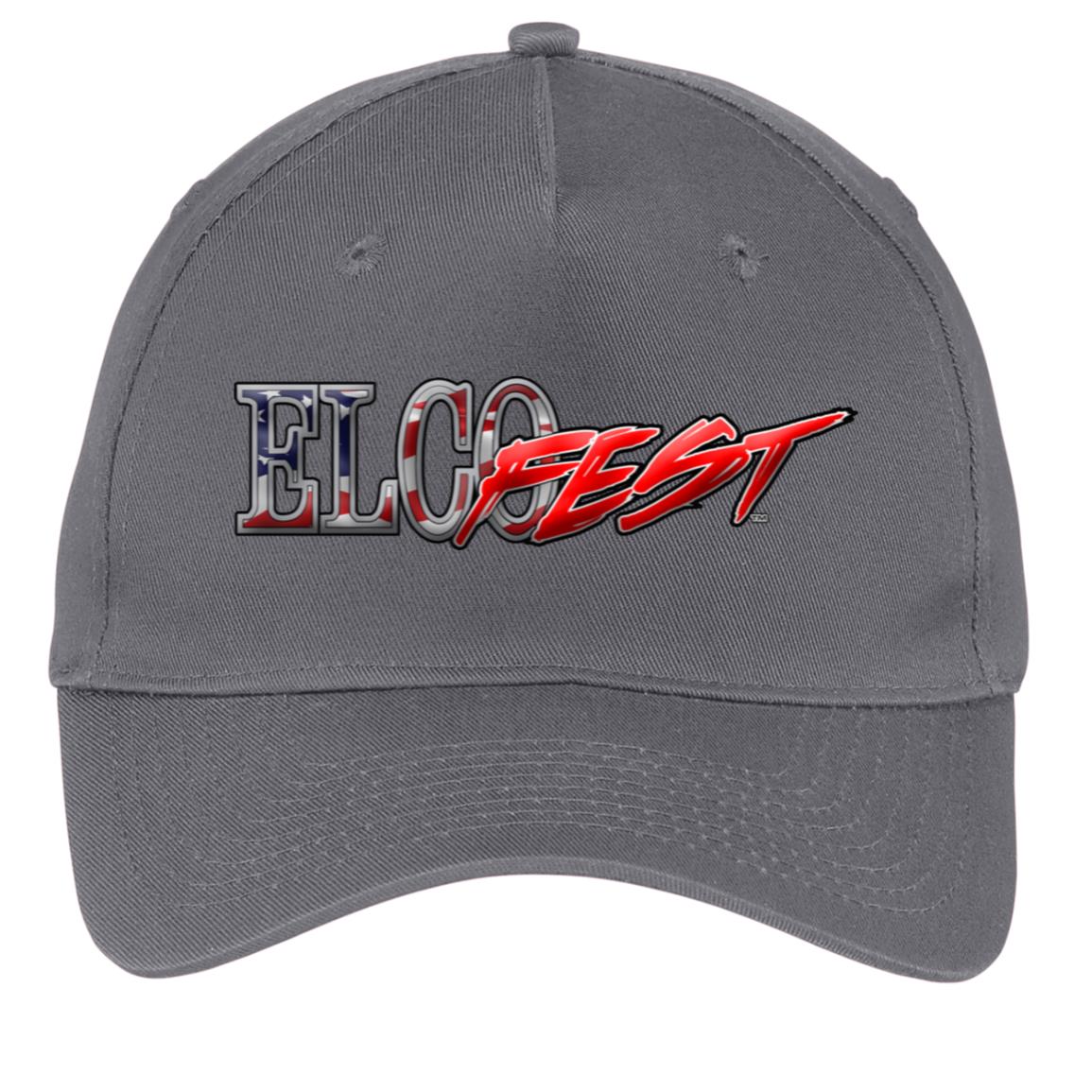 ELCOFest Port & Co 5-Panel Twill Cap - AM Flag - Image 2