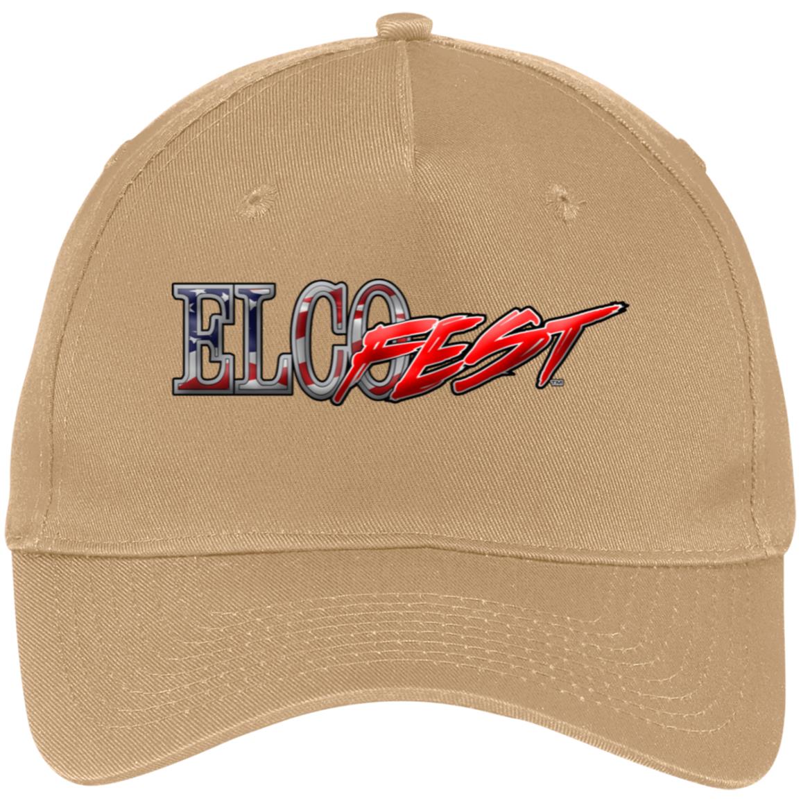 ELCOFest Port & Co 5-Panel Twill Cap - AM Flag - Image 3