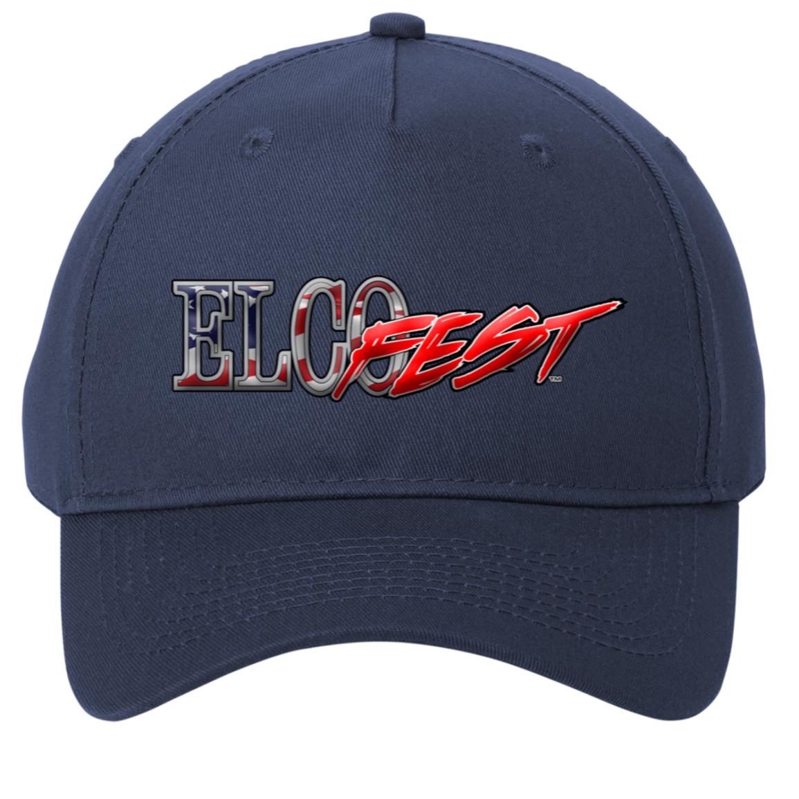ELCOFest Port & Co 5-Panel Twill Cap - AM Flag - Image 4