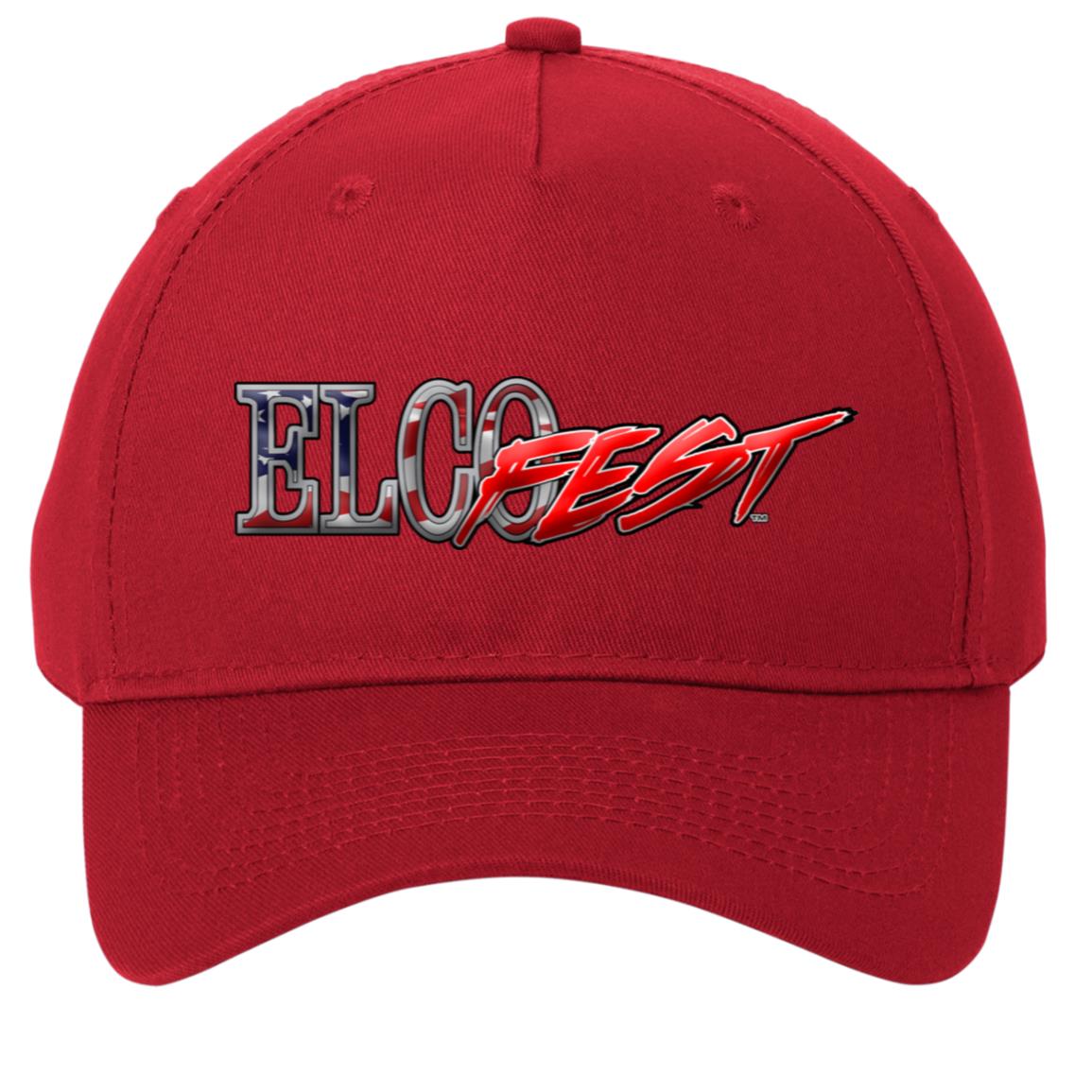 ELCOFest Port & Co 5-Panel Twill Cap - AM Flag - Image 5